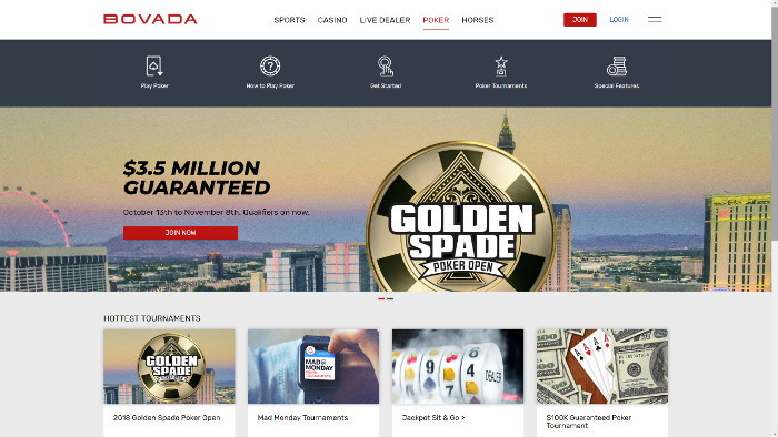 Bovada Poker Homepage