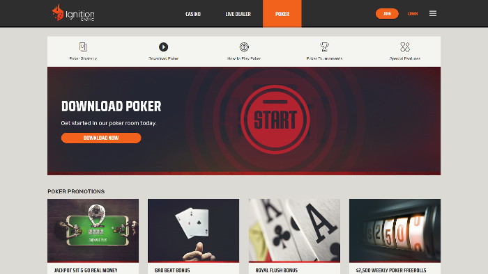 Ignition Poker Homepage