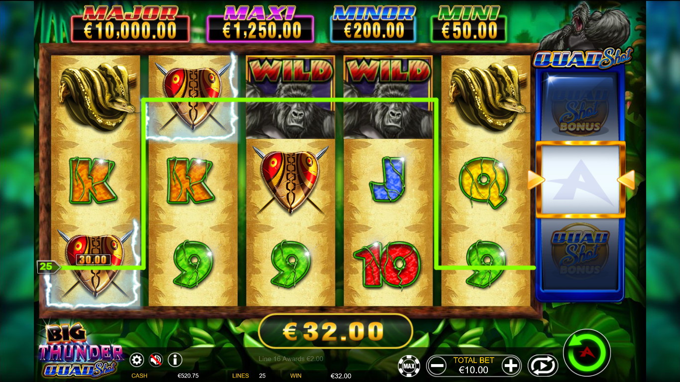 Big Thunder Quad Shot Slot Game