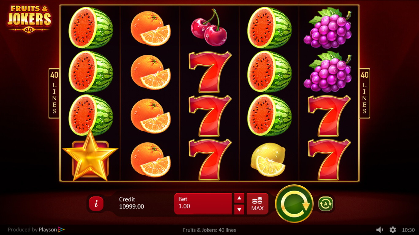 Fruits and Jokers 40 Lines Slot Game