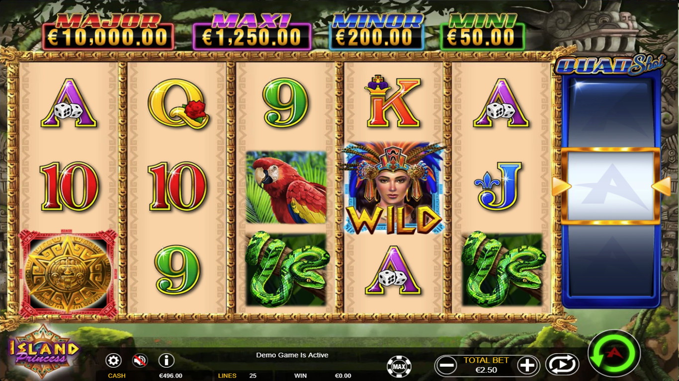 Island Princess Quad Shot Slot Game