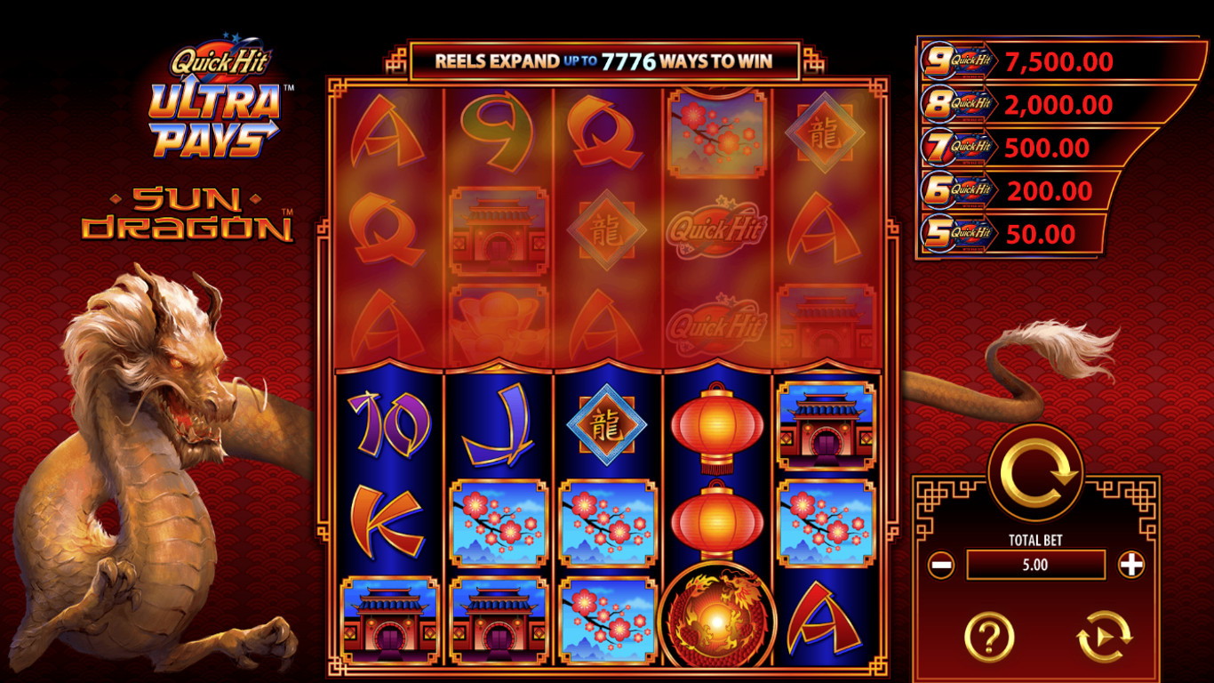 Quick Hit Ultra Pays Sun Dragon Slot Game