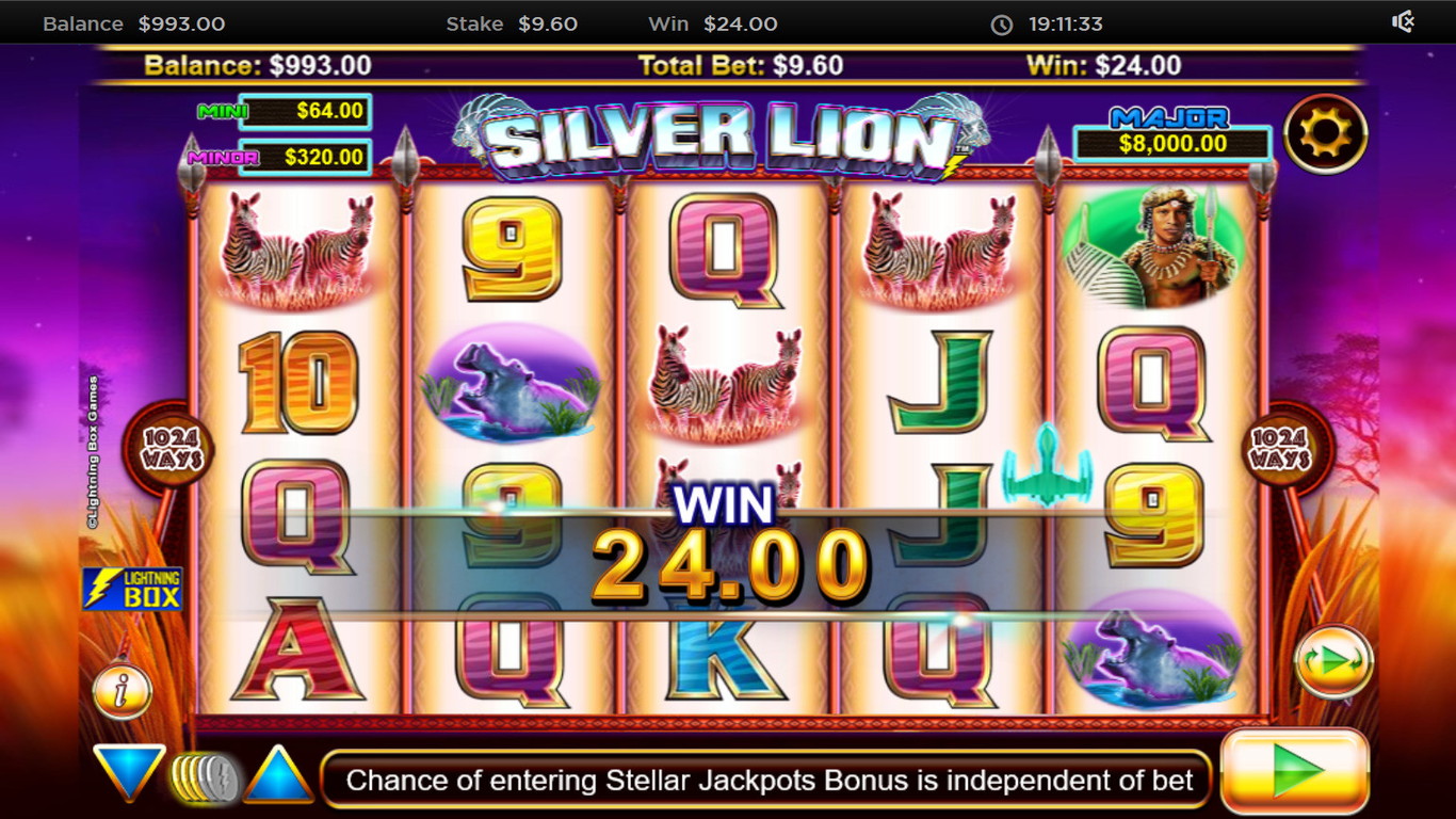 Stellar Jackpots with Silver Lion Slot Game